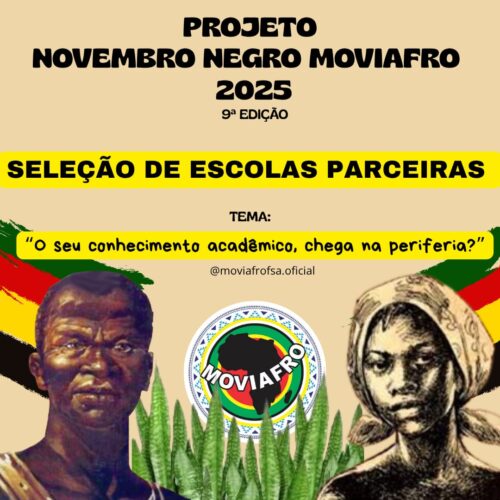 Associação Cultural Moviafro abre seleção de escolas parceiras para o Projeto Novembro Negro 2025